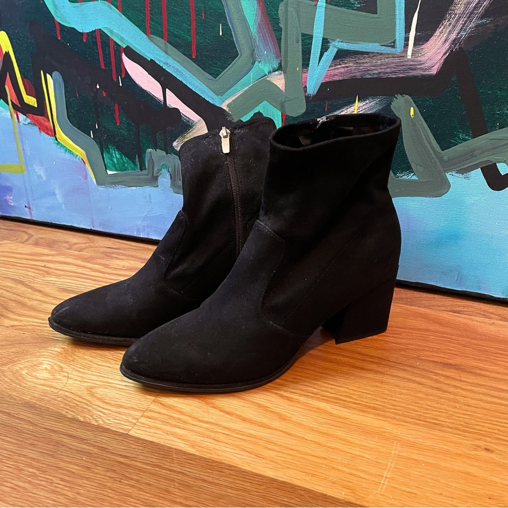 Mark Fisher Black Heeled Boots Size 9.5